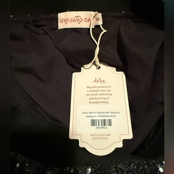 🦋Ivy City Perla Sequin Maxi Skirt Shine Ombré silver size medium NWT - Picture 5 of 10